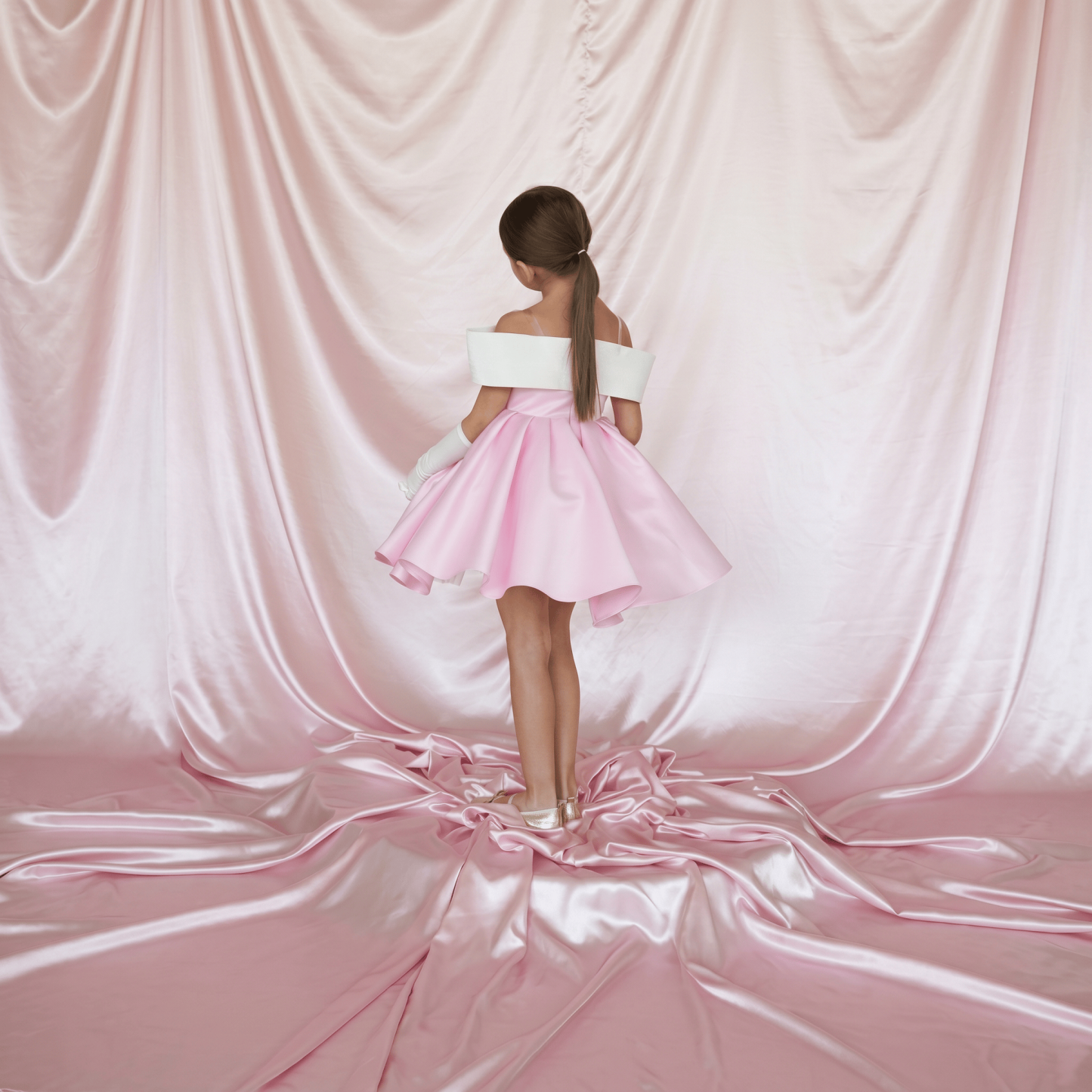 Satin Bow With Gloves  Dresses - image 5
