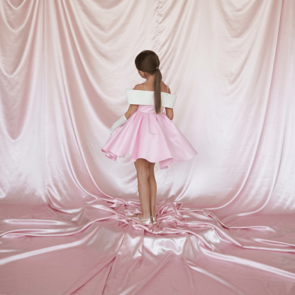 Satin Bow With Gloves  Dresses - image 5