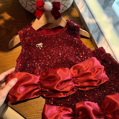 Sequins Fleece Sequins Sleeveless Regular Dresses - image 11