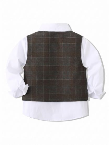 Cotton Bow Long Sleeve Regular 3-piece Formal Suit - image 19