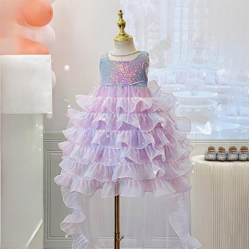 Glitter Folds Bow Sleeveless Regular Dresses - image 5