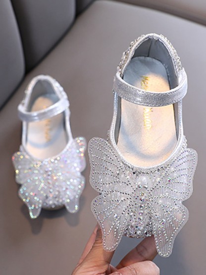Solid Rhinestones Round Toe Mary Janes - Silver - 22.9cm - image 7