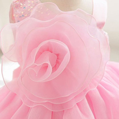 Chemical Fiber Blend Folds Rosette Sleeveless Midi Dresses - image 22