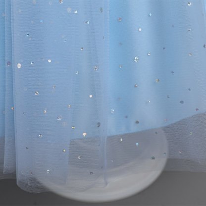 Mesh Lace Glitter Short Sleeve Mid-long Dresses - image 23