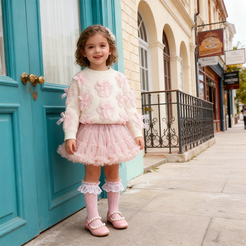 [Archive Sale] Knitwear Little Bear Bow Long Sleeves Midi Two-piece Set - image 19