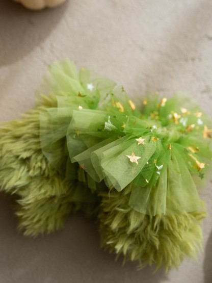 Fluff/Granular Fleece Fabric Split Joint Cap Sleeve Short Bodysuit With Leg Warmers No Accessories Included - image 7
