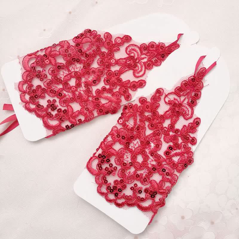 Solid Sequins Gloves - image 7