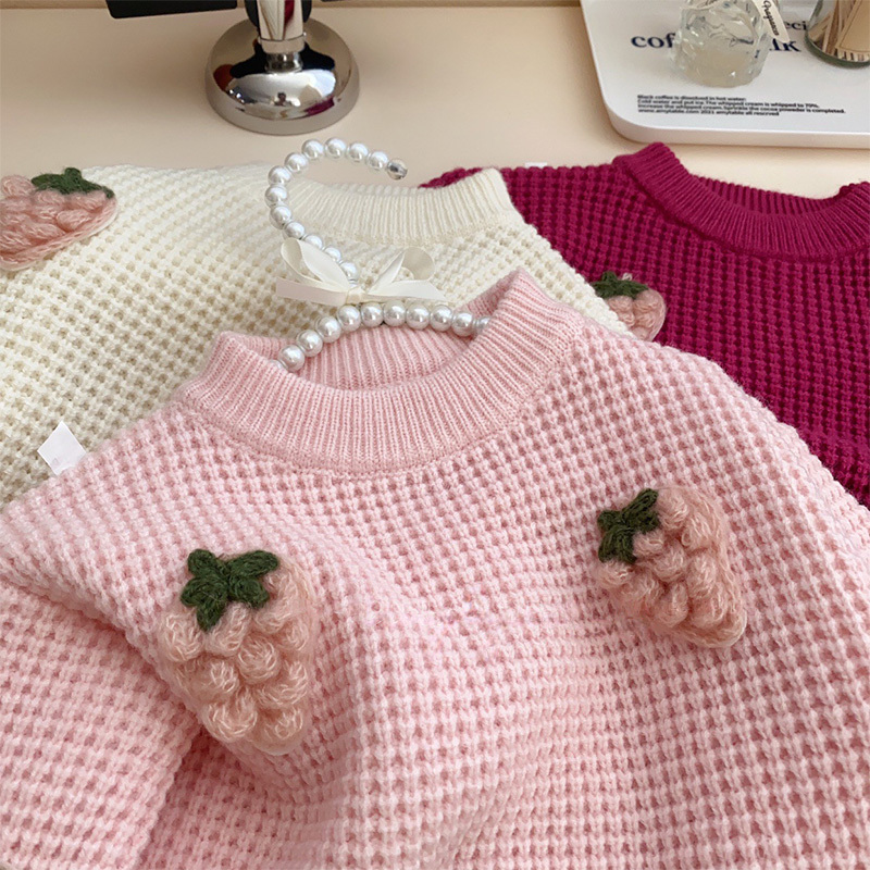 Yarn/wool Yarn Rosette Long Sleeve Regular Tops - image 18