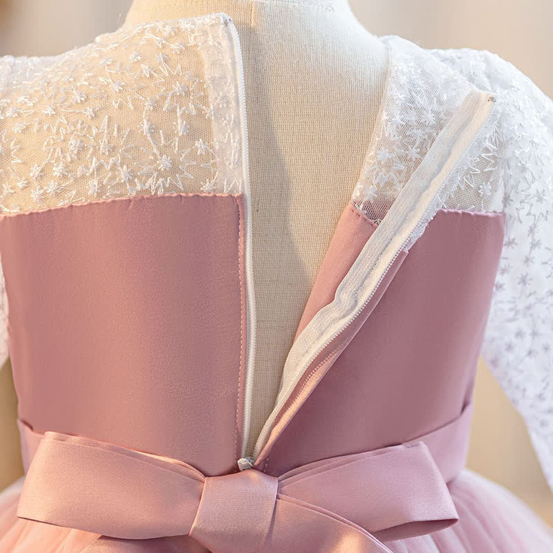 Embroidery Mesh Piping Long Sleeve Midi Dresses - image 17