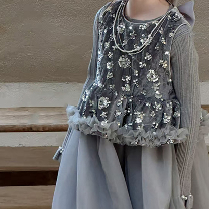 Velvet Panel Sleeveless Maxi Two-piece Set - image 5