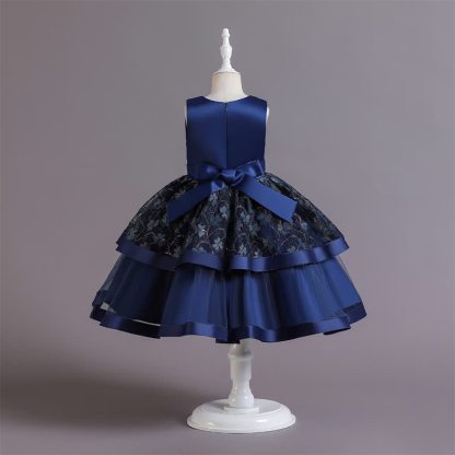 Satin Lace Bow Sleeveless Mid-long Dresses - image 11