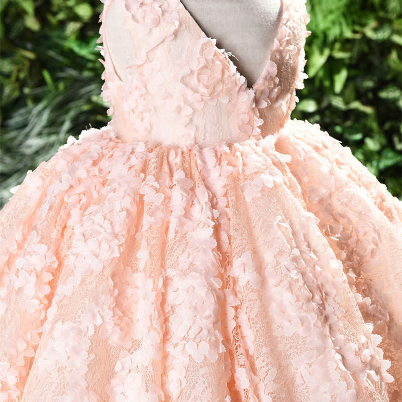 Chemical Fiber Blend Lace Rosette Sleeveless Maxi Dresses - image 6