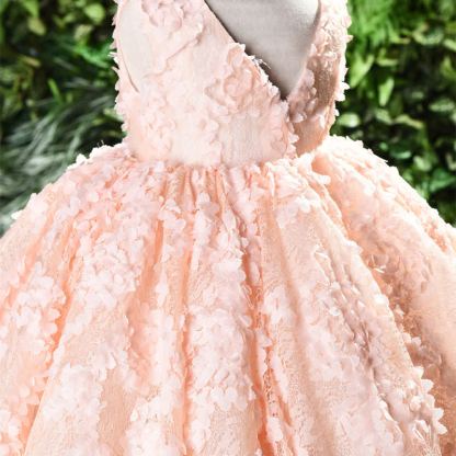 Chemical Fiber Blend Lace Rosette Sleeveless Maxi Dresses - image 6