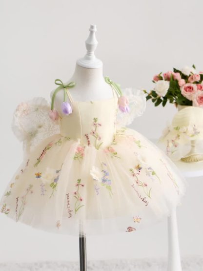 Mesh Rosette Sleeveless Midi Dresses With Hat And Wing - image 5