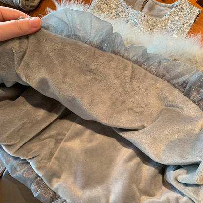 [Archive Sale] Mesh Bow Feather-trimmed Sleeveless Midi Dresses - image 11