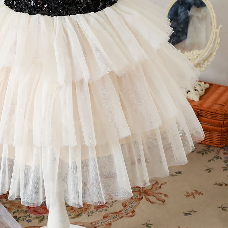 [Archive Sale] Glitter Bow Tiered Sleeveless Midi Dresses - image 5