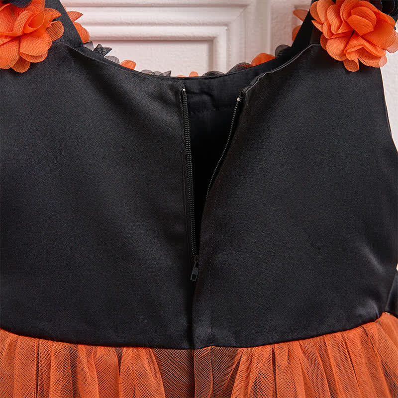 Satin & Mesh Rosette Sleeveless Mid-long Dresses - image 19