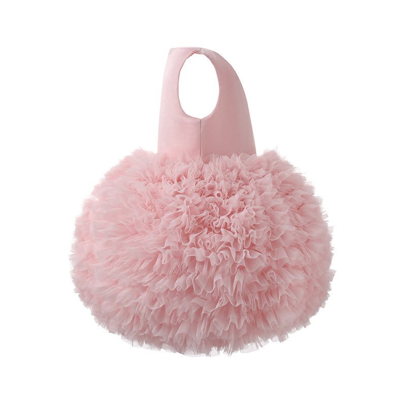 Twill & Mesh  Sleeveless Mid-long Dresses - image 3