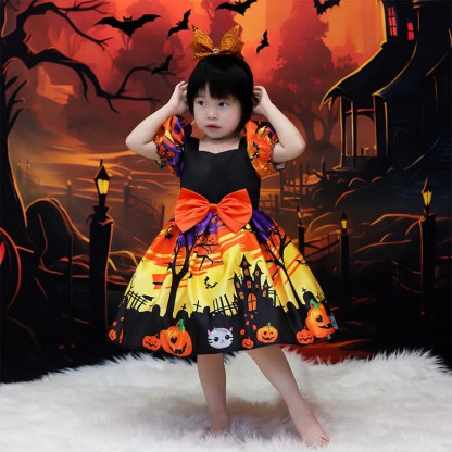 Satin Bow Short Sleeve Mid-long Dresses - image 10