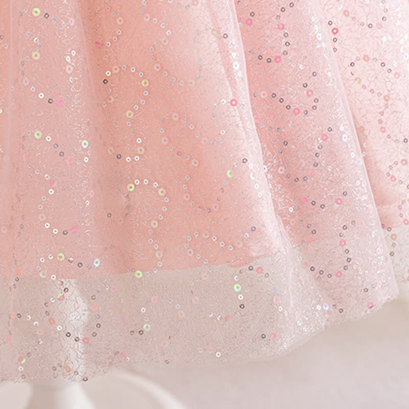 Mesh Lace Sequins Short Sleeve Maxi Dresses - image 15