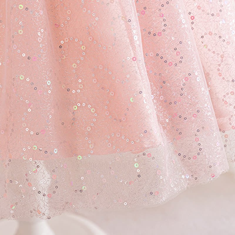Mesh Lace Sequins Short Sleeve Maxi Dresses - image 15