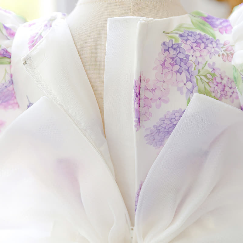 Organza Bow Short Sleeve Midi Dresses - image 9