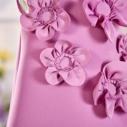 SCUBA KNIT Rosette Sleeveless Midi Dresses - image 6
