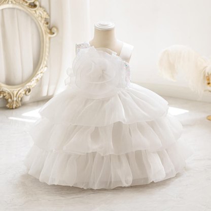 Chemical Fiber Blend Folds Rosette Sleeveless Midi Dresses - image 10