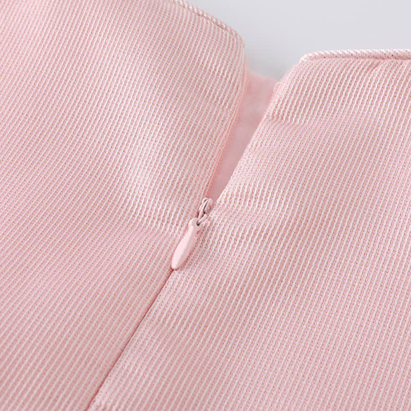 Twill & Mesh  Sleeveless Mid-long Dresses - image 9