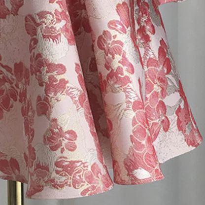 Jacquard Bow Long Sleeve Mid-long Dresses - image 8