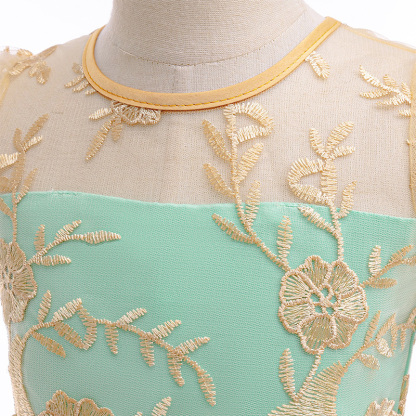 Mesh Lace Bow Lace Imitation Pearls Short Sleeve Mid-long Dresses - image 28