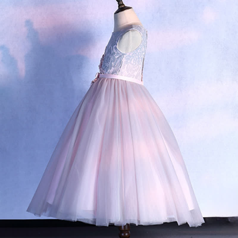 Mesh Applique Cap Sleeveless Maxi Dresses - image 5