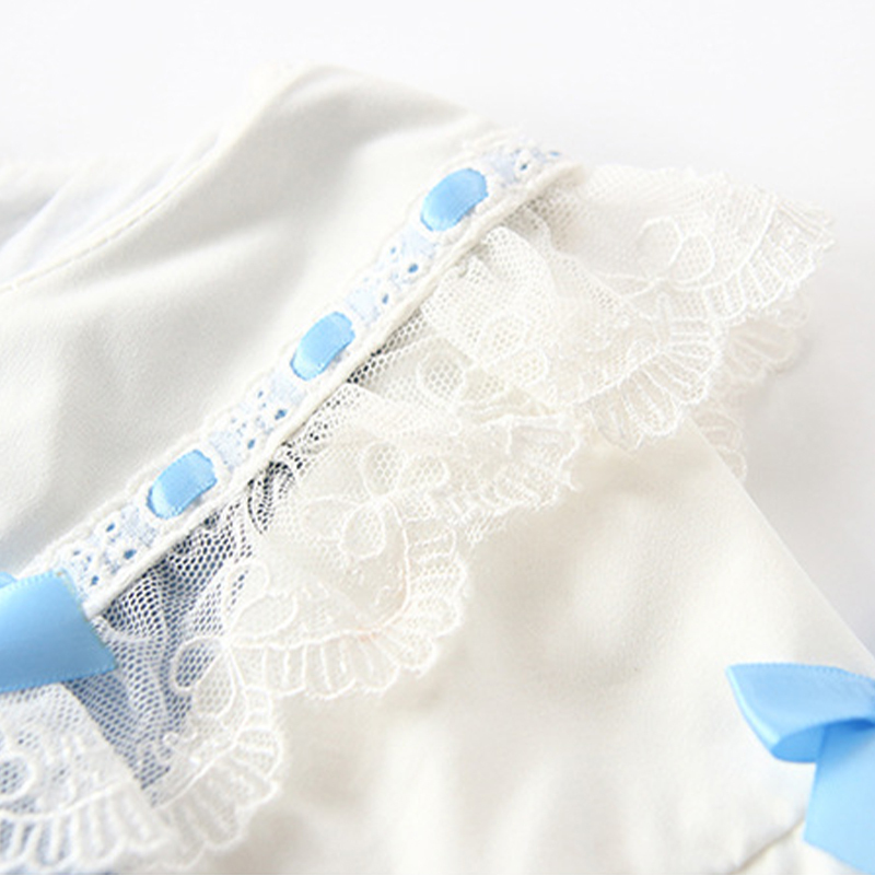 Easter Polyeste Lace Edge Long Sleeve Short Dresses - image 5