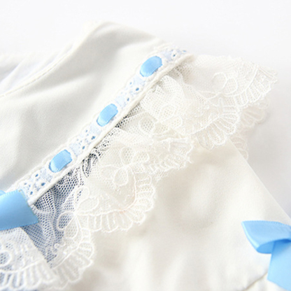 Easter Polyeste Lace Edge Long Sleeve Short Dresses - image 5