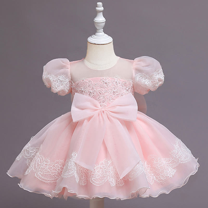 [Archive Sale] Organza Bow Lace Sleeveless Mid-long Dresses - image 5