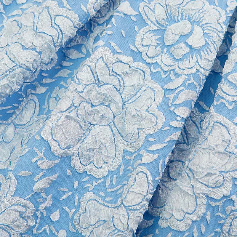 [Archive Sale] Jacquard Embossed Printing Irregular Craftsmanship Jacquard Short Sleeve Mid-long Dresses - image 7