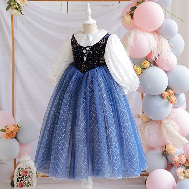 Mesh Lace-up Long Sleeve Maxi Dresses - image 9