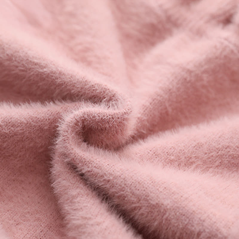 Knitted & Mesh Pearl Long Sleeve Mid-long Dresses - image 5