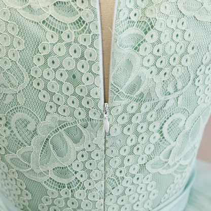 Mesh Bow Folds Lace Sleeveless Maxi Dresses - image 7