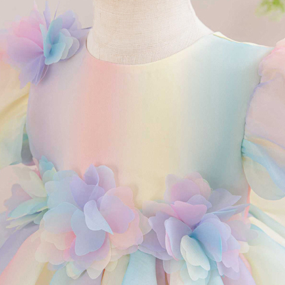 Organza Applique Short Sleeve Short Dresses - image 6