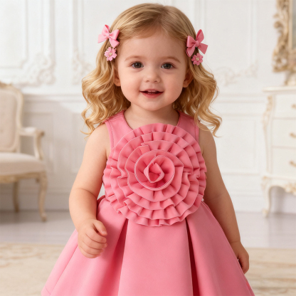 Scuba Knit Rosette Sleeveless Regular Dresses - image 6