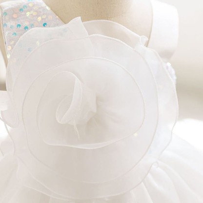 Chemical Fiber Blend Folds Rosette Sleeveless Midi Dresses - image 12