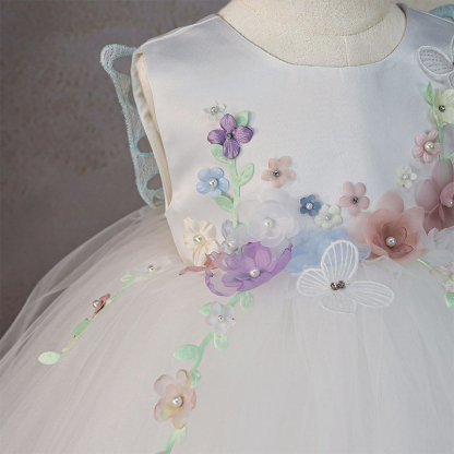 Mesh Rosette Sleeveless Mid-long Dresses - image 5