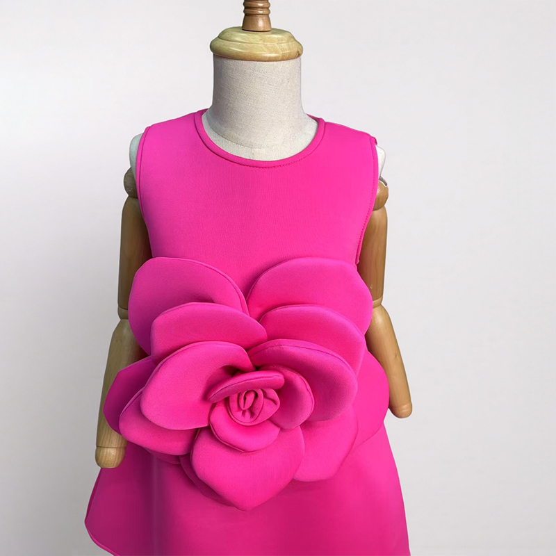 Scuba Knit Rosette Sleeveless Regular Dresses - image 34