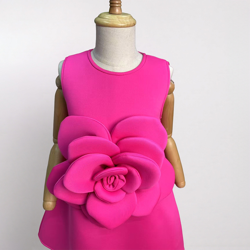 Scuba Knit Rosette Sleeveless Regular Dresses - image 34