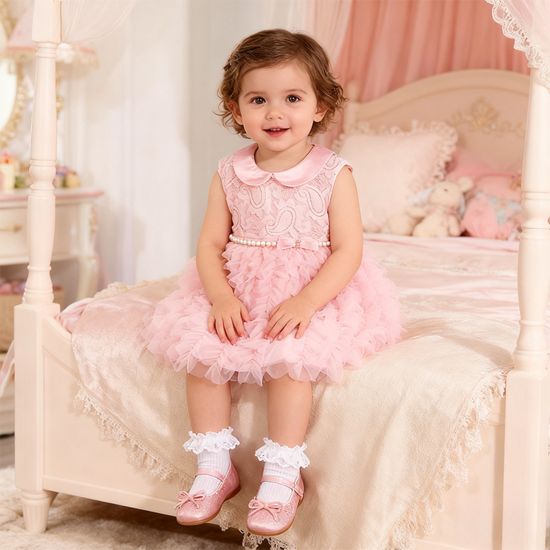 Lace Folds Sleeveless Mid-long Dresses - image 5