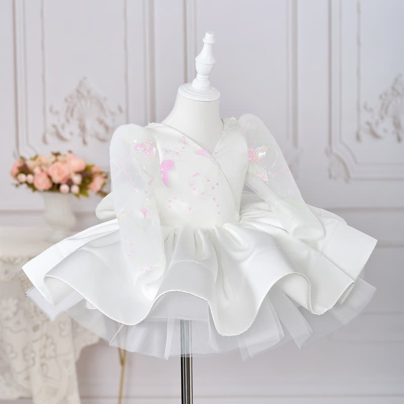 Satin Bow Long Sleeve Midi Dresses - image 3