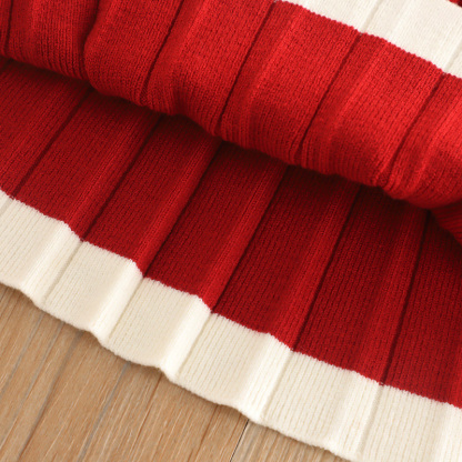 Yarn/wool Yarn Bow Imitation Pearls Long Sleeve Regular Two-piece Set - image 24