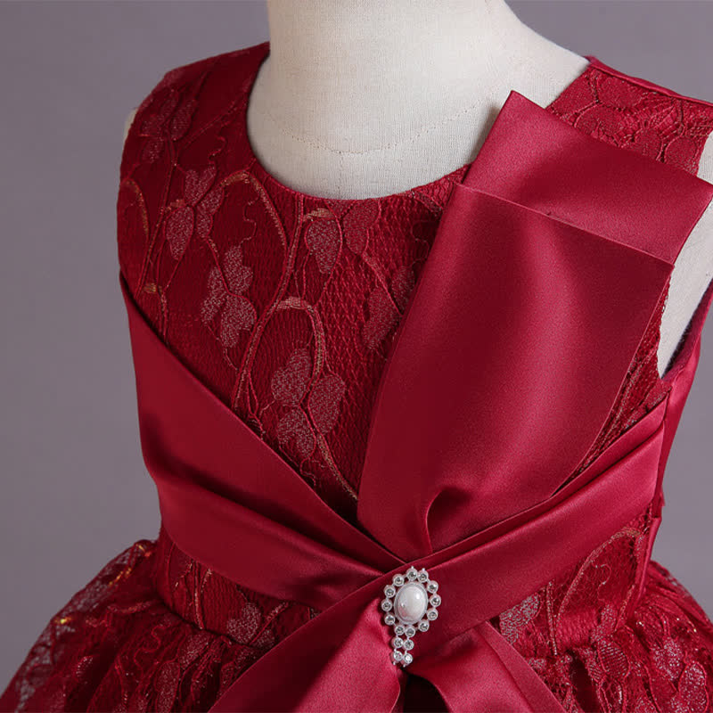 Satin Lace Bow Sleeveless Mid-long Dresses - image 20