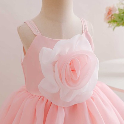 Satin & Organza Sleeveless Mid-long Dresses - image 4